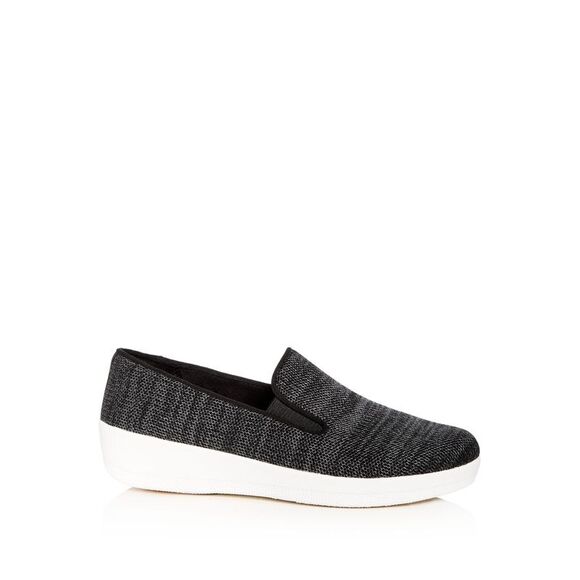 NWT FIT FLOP Womens Black Knit Stretch Superskate Round Toe Slip On Loafers 10 - Picture 4 of 5
